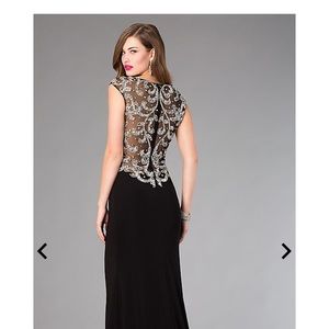 sheer back sparkly black prom dress size XS